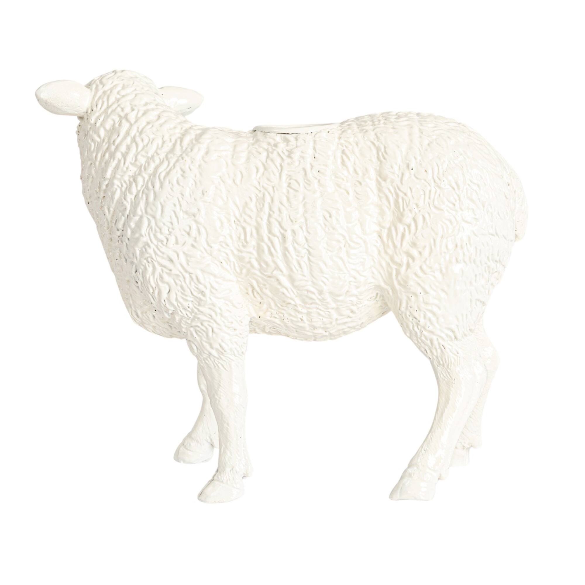 Hello Honey® 6.75" Long White Pastoral Elegance Sheep Taper Candle Holder